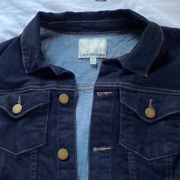 Calvin Klein Jeans Dark Blue Denim Jacket - Picture 3 of 6